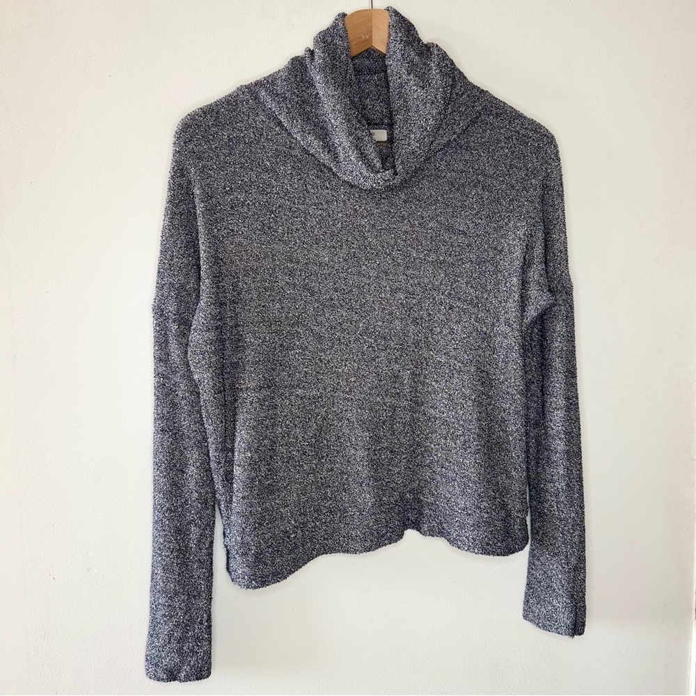 MADEWELL Marled Gray Cotton & Silk Womenβs Turtleneck Knit Sweater XS 4 6